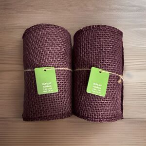 Plum Purple Burlap Ribbon | 5.5 in x 15 ft | 100% Jute | 2 Roll Lot